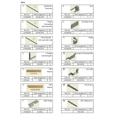 Image showing  3-2/3 ft. x 5-1/6 ft. Gray Assembly Required WPC Composite Fence Gate Kit with Keyed Lock, Gate Post not Included