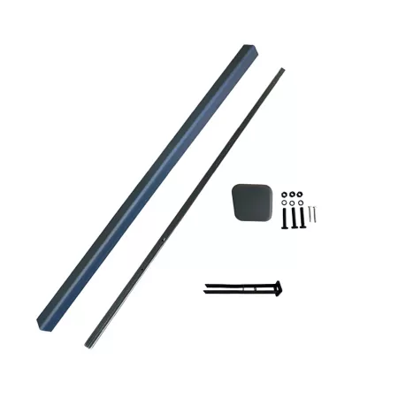 LH EP 3" x 3" x 6' Gray Aluminum Alloy Fence End Post Kit for EP 6" x 6" Fence Series Metal Posts