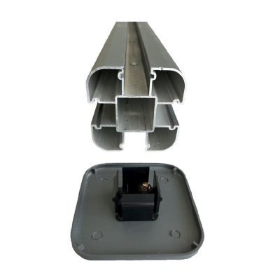 Image showing  3 in. x 3 in. x 6 ft. Gray Aluminum Alloy Fence End Post Kit for 6 in. x 6 in. EP Fence Series