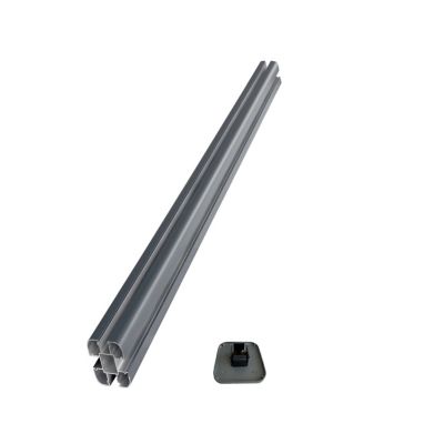 Image showing  3 in. x 3 in. x 6 ft. Gray Aluminum Alloy Fence End Post Kit for 6 in. x 6 in. EP Fence Series
