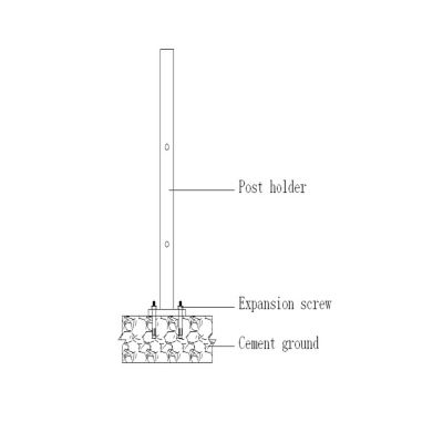 Image showing 5 th LH EP 3 in. x 3 in. x 1-1/3 ft. Black Metal Bottom Squared Post Holder for Installation Above Concrete EP Fence