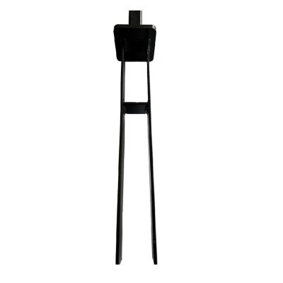 Image showing  3 in. x 3 in. x 2-2/3 ft. Black Metal Pronged Post Holder for Dig-In Installation EP Fence