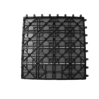 Image showing  12 in. x 12 in. WPC Composite Interlocking Flooring Deck Tiles with Parallel Design in Granite Pack of 11 Tiles