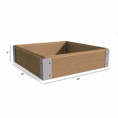 Image showing  All-Weather Square Mocha Composite Raised Garden Bed 24 in. x 24 in. x 6 in.