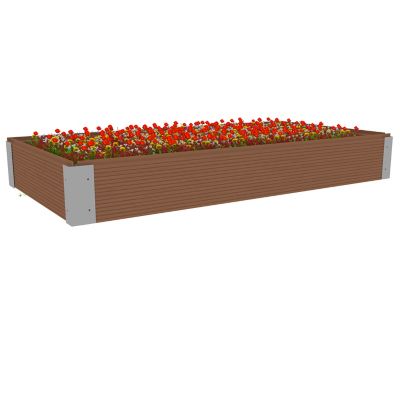 Image showing  All-Weather Rectangular Mocha Composite Raised Garden Bed 24 in. x 48 in. x 6 in.