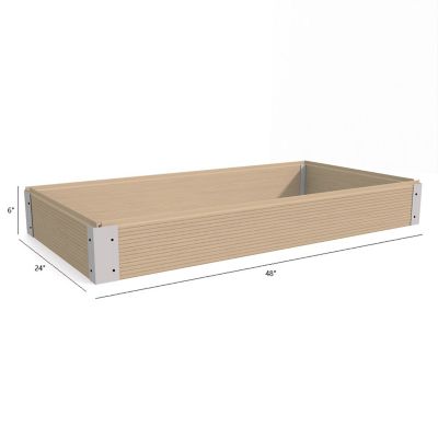 Image showing  All-Weather Rectangular Mocha Composite Raised Garden Bed 24 in. x 48 in. x 6 in.