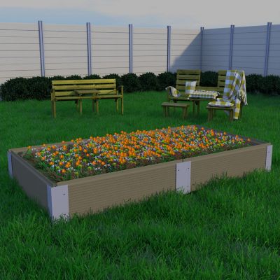 Image showing  All-Weather Rectangular Mocha Composite Raised Garden Bed 24 in. x 72 in. x 6 in.