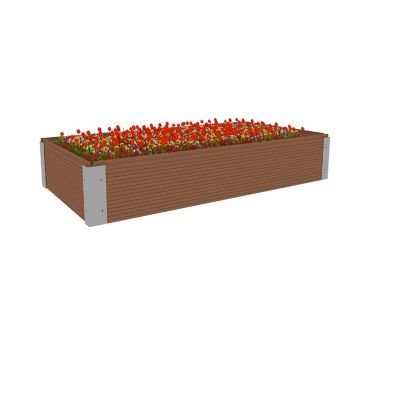 Image showing  All-Weather Rectangular Mocha Composite Raised Garden Bed 36 in. x 48 in. x 6 in.