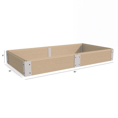 Image showing  All-Weather Rectangular Mocha Composite Raised Garden Bed 36 in. x 96 in. x 6 in.