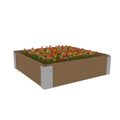 Image showing  All-Weather Square Mocha Composite Raised Garden Bed 48 in. x 48 in. x 6 in.