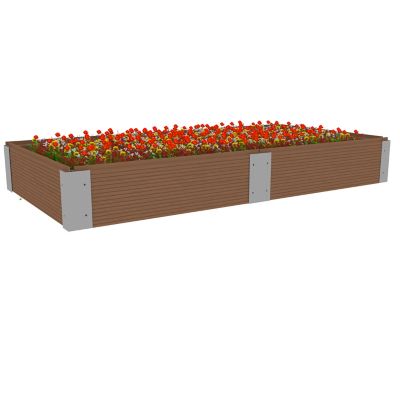 Image showing  All-Weather Rectangular Mocha Composite Raised Garden Bed 48 in. x 72 in. x 6 in.