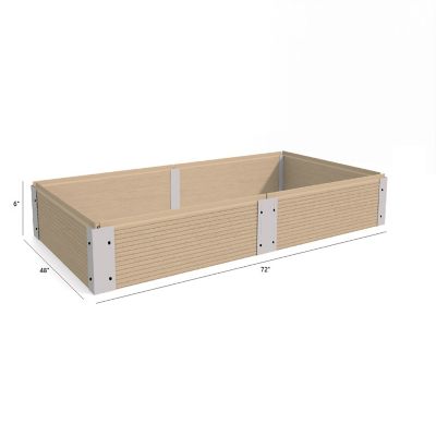 Image showing  All-Weather Rectangular Mocha Composite Raised Garden Bed 48 in. x 72 in. x 6 in.