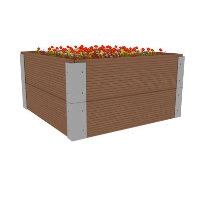Image showing  All-Weather Square Mocha Composite Raised Garden Bed 24 in. x 24 in. x 12 in.