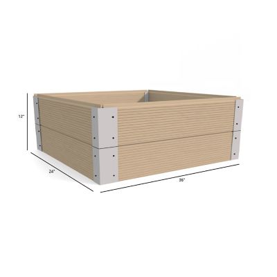 Image showing  All-Weather Rectangular Mocha Composite Raised Garden Bed 24 in. x 36 in. x 12 in.