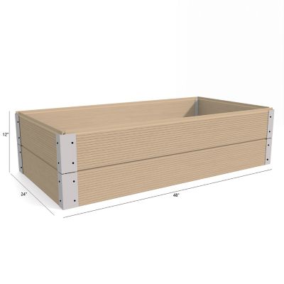 Image showing  All-Weather Rectangular Mocha Composite Raised Garden Bed 24 in. x 48 in. x 12 in.