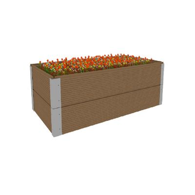 Image showing  All-Weather Rectangular Mocha Composite Raised Garden Bed 36 in. x 48 in. x 12 in.