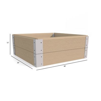 Image showing  All-Weather Rectangular Mocha Composite Raised Garden Bed 36 in. x 48 in. x 12 in.