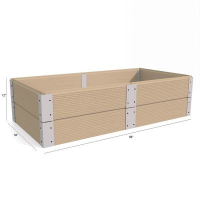 Image showing  All-Weather Rectangular Mocha Composite Raised Garden Bed 36 in. x 96 in. x 12 in.