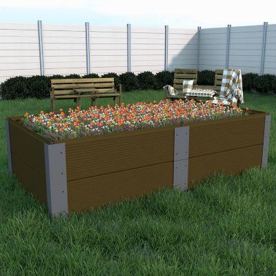 Image showing  All-Weather Rectangular Mocha Composite Raised Garden Bed 36 in. x 96 in. x 12 in.
