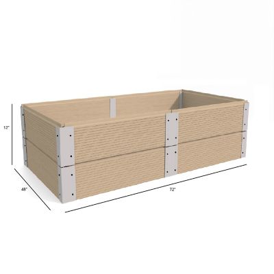 Image showing  All-Weather Rectangular Mocha Composite Raised Garden Bed 48 in. x 72 in. x 12 in.