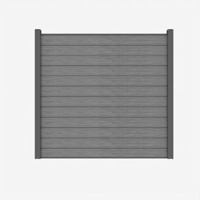 LH EP Complete Kit 6 ft. x 6 ft. 3D Embossed Wood Grain Gray WPC Composite Fence Panel w/Pronged Holders and Post Kits, 1 set