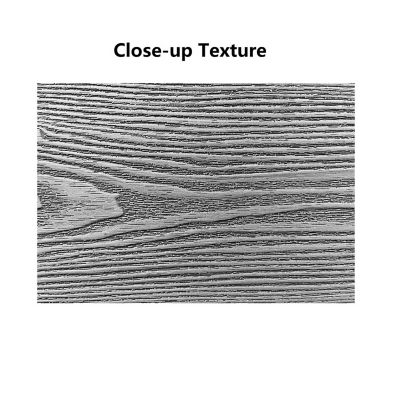 Image showing  Complete Kit 6 ft. x 6 ft. 3D Embossed Wood Grain Gray WPC Composite Fence Panel & Pronged Holders and Post Kits, 5 set