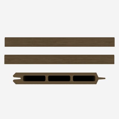 Image showing  3-2/3 x 5-1/6ft. Embossed Brown Assembly Required WPC Composite Fence Gate Kit, Keyed Lock, Post Not Included