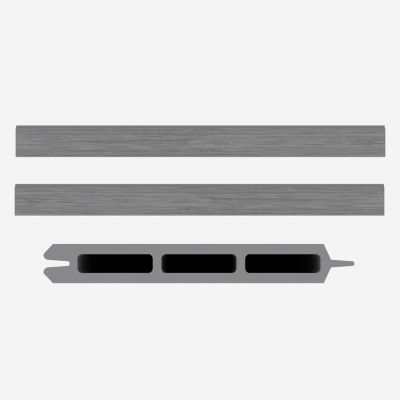 Image showing  3-2/3 x 5-1/6ft. Embossed Gray Assembly Required WPC Composite Fence Gate Kit with Keyed Lock, Post Not Included