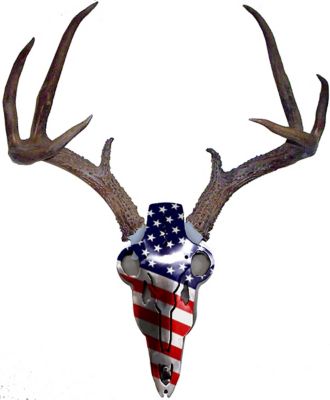 Image showing  American Iron Buck Antler Mount, Stars and Stripes
