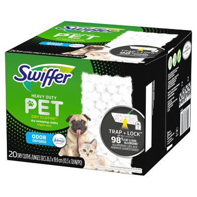 Swiffer Sweeper Pet Heavy Duty Dry Multi-Surface Cloth Refills, 20-Pack