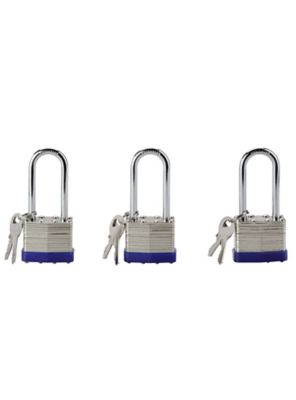 Image showing  Long Shackle Padlocks, 3-Pack