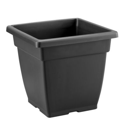 Red Shed 15 in. Black Square Planter