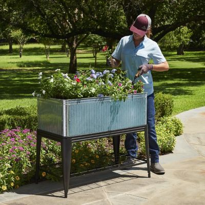 Image showing 5 th GroundWork Vintage Planter with Stand, 40 in.