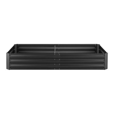 GroundWork Galvanized Steel Planter, 6 x 3 ft., Black