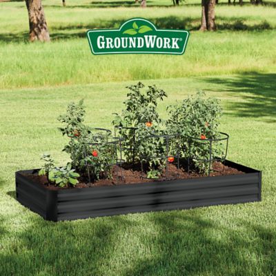 Image showing  Galvanized Steel Planter, 6 x 3 ft., Black