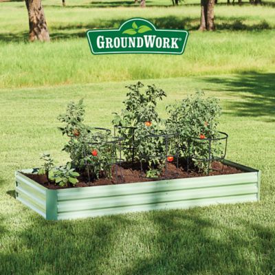 Image showing  Galvanized Steel Planter, 6 x 3 ft., Green