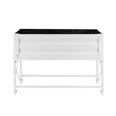 GroundWork Steel Raised Garden Bed with Stand, 48 x 26, White