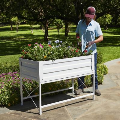 Image showing 5 th GroundWork Steel Raised Garden Bed with Stand, 48 x 26in., White