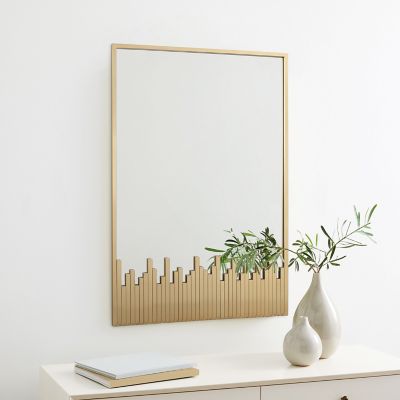 Image showing  Cityscape Gold Metal Frame Rectangular Wall Mirror
