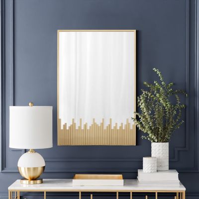 Image showing  Cityscape Gold Metal Frame Rectangular Wall Mirror