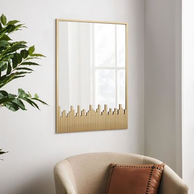Image showing  Cityscape Gold Metal Frame Rectangular Wall Mirror