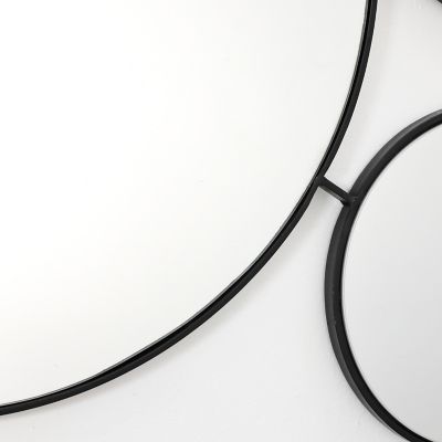 Image showing  Circles Black Metal Frame Round Wall Mirror