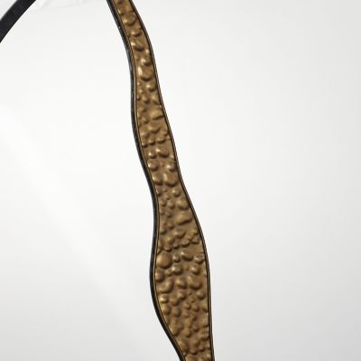 Image showing  Goldrush Black Metal Frame Round Wall Mirror