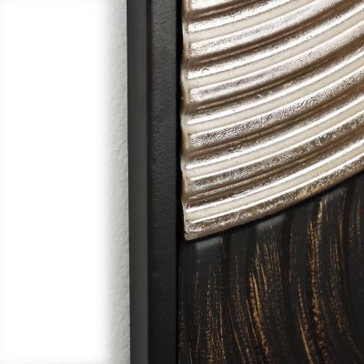 Image showing  Earth Tone Circles Abstract Rectangular Metal Wall Decor Set, 2 pc.