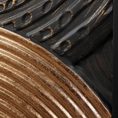 Image showing 5 th LuxenHome Earth Tone Circles Abstract Rectangular Metal Wall Decor Set, 2 pc.