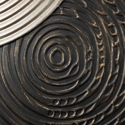 Image showing 6 th LuxenHome Earth Tone Circles Abstract Rectangular Metal Wall Decor Set, 2 pc.