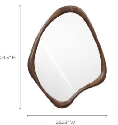 Image showing  Brown Wood Frame Decorative Wall Mirror