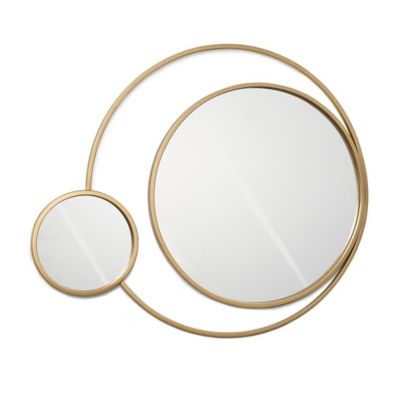 Image showing  Orbit Modern Gold Metal Frame Round Wall Mirror