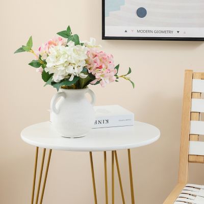 Image showing  White Ceramic Jug Round Vase with Two Handles