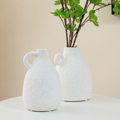 Image showing  White Ceramic Pitcher Round Vase